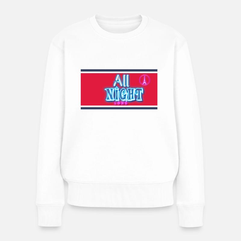 Die ganze Nacht lang 1 - Frauen Premium Bio Pullover - Weiß