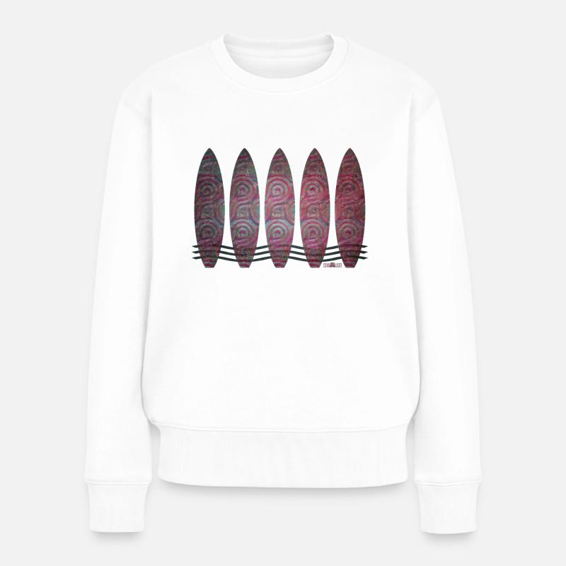Planches de surf n° 03 (conçues par HeiArts) - Pull Premium bio Femme - blanc