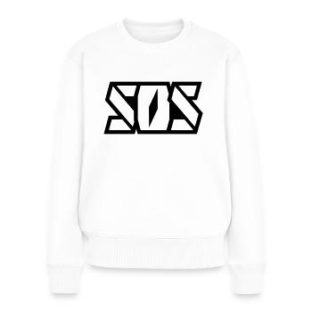 SOS lettering - Women's Premium Organic Jumper - white - Front - Julia (174cm)