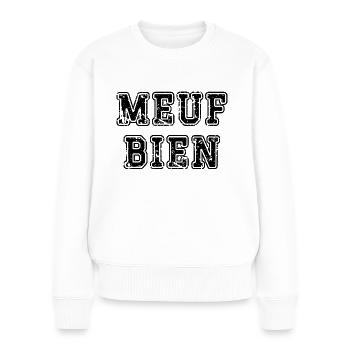 meuf bien - Pull Premium bio Femme - blanc - Devant - Julia (174cm)