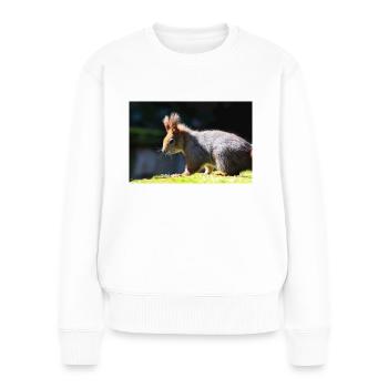 Eichhörnchen, Isibat - Frauen Premium Bio Pullover - Weiß - Vorne - Julia (174cm)