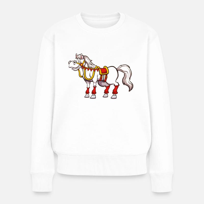 Cheval de Saint-Nicolas - Pull Premium bio Femme - blanc