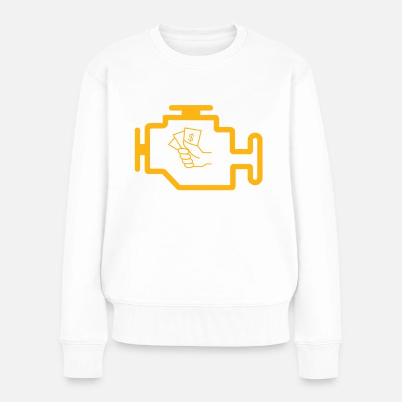 Motorkontrollleuchte - Frauen Premium Bio Pullover - Weiß