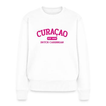 Curaçao - Est 1499 - Caraïbes néerlandaises - Karibik - Pull Premium bio Femme - blanc - Devant - Julia (174cm)