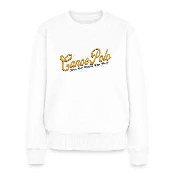 CanoePolo Passion Never Ends - Kanupolo - Frauen Premium Bio Pullover - Weiß - Vorne - Julia (174cm)