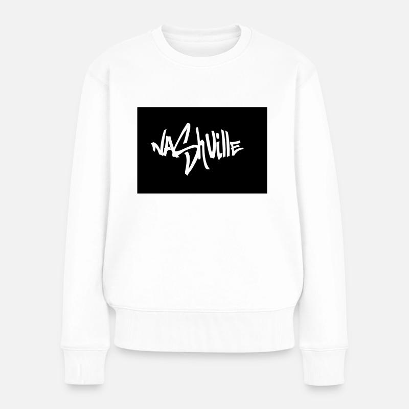 Edgy Nashville Vibes - Frauen Premium Bio Pullover - Weiß