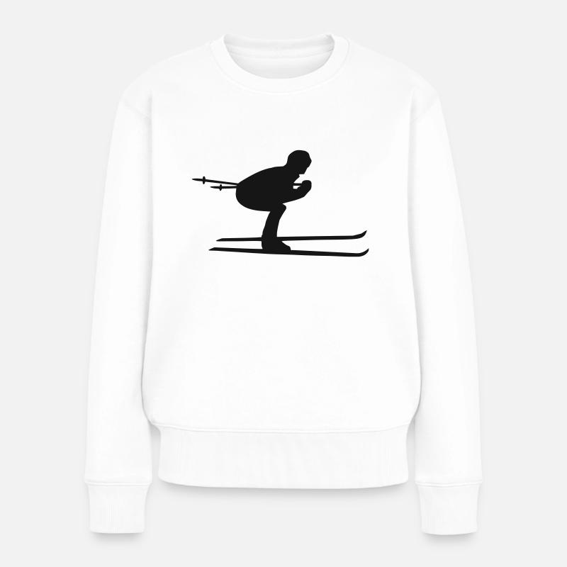 Ski - Frauen Premium Bio Pullover - Weiß