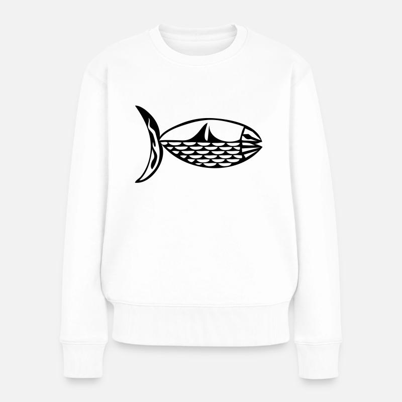 Fish - Women's Premium Organic Jumper - white