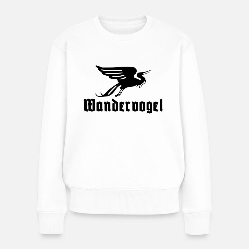 Wandervogel text - Frauen Premium Bio Pullover - Weiß