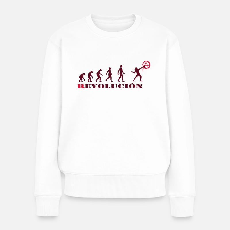r-evolution, evolution, revolution, street art, - Women's Premium Organic Jumper - white