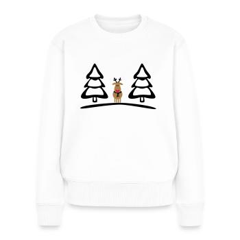 Weihnachten, Rentiere - Frauen Premium Bio Pullover - Weiß - Vorne - Julia (174cm)