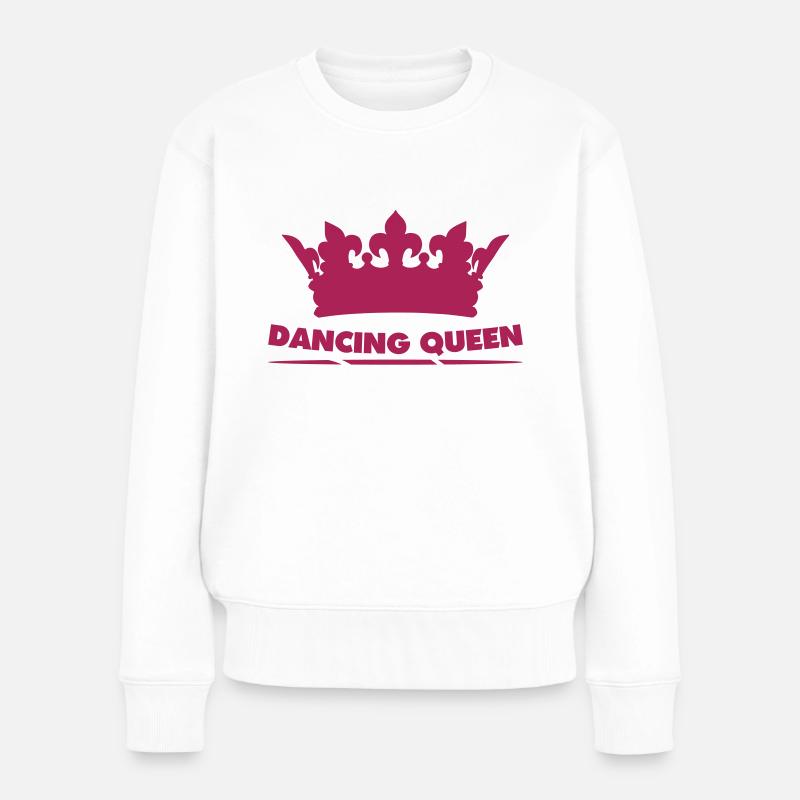 dancing_queen - Frauen Premium Bio Pullover - Weiß