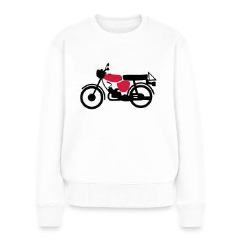 Fahrzeug - Simson S51 - Frauen Premium Bio Pullover - Weiß - Vorne - Julia (174cm)
