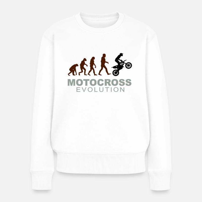 Motocross Evolution - Frauen Premium Bio Pullover - Weiß