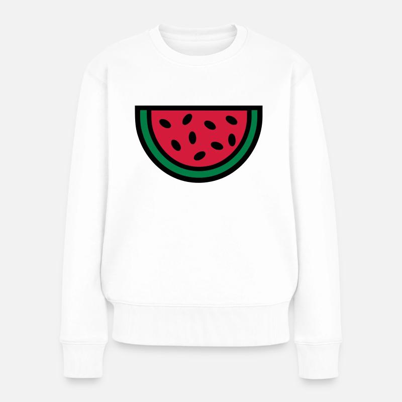 Melone - Frauen Premium Bio Pullover - Weiß