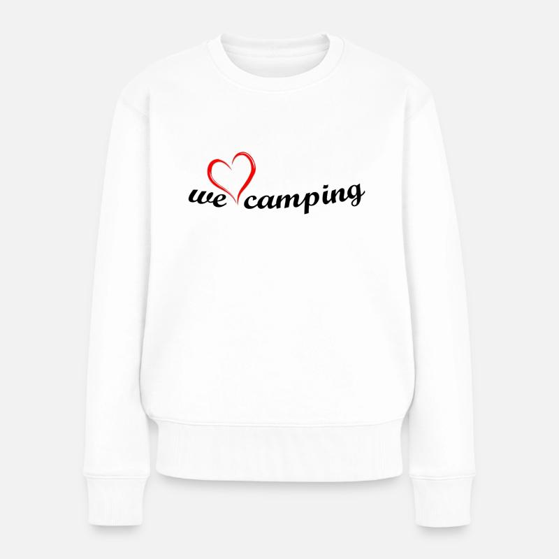 we love Camping - Frauen Premium Bio Pullover - Weiß