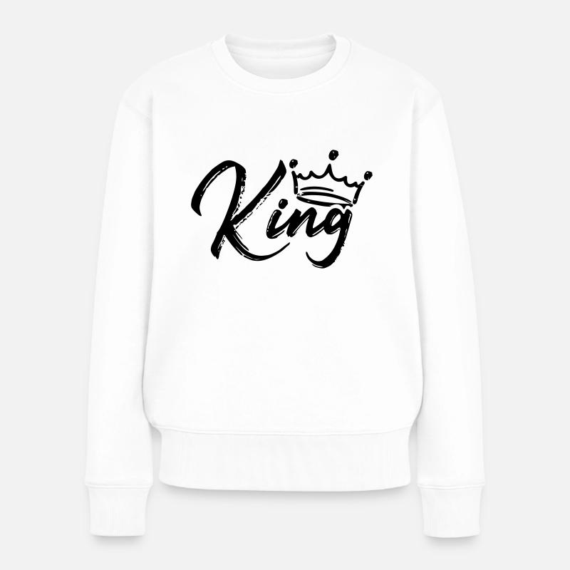 King (motif partenaire) - Pull Premium bio Femme - blanc