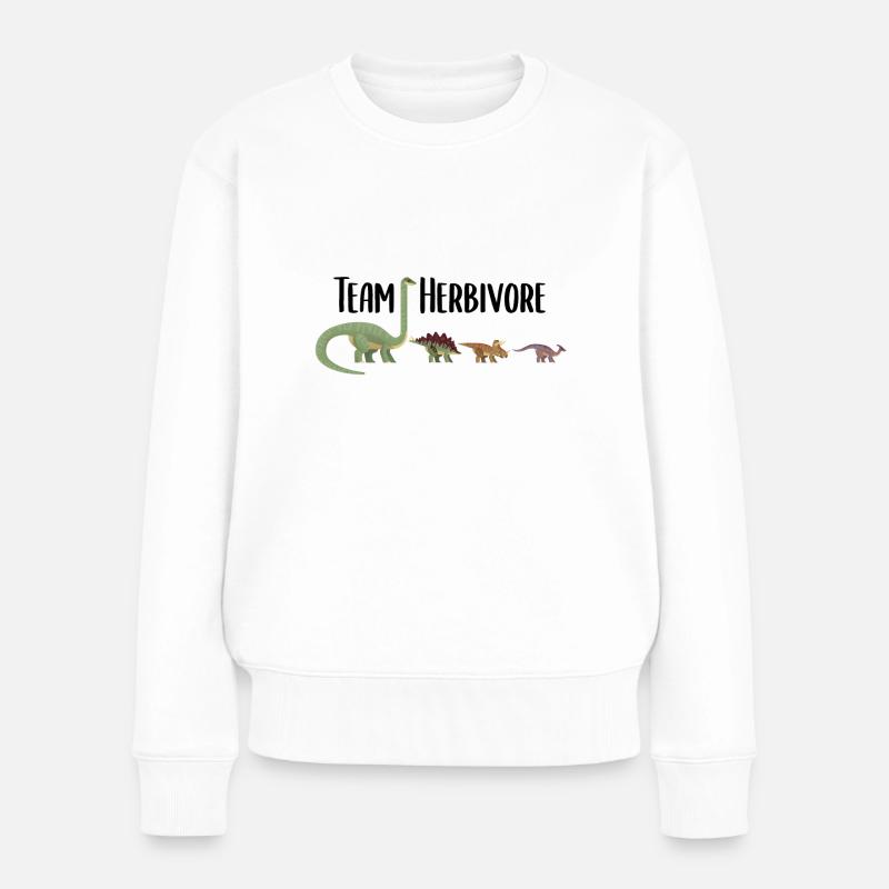 Vegan Team Herbivore - Frauen Premium Bio Pullover - Weiß