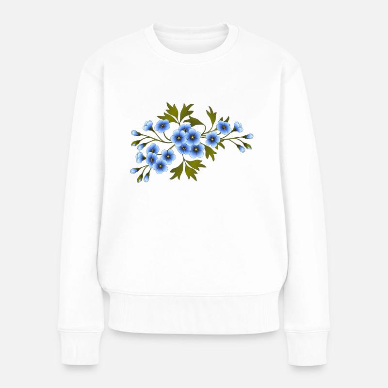 Fleurs - Pull Premium bio Femme - blanc