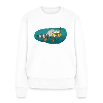 raton laveur plongée plongée diving - Pull Premium bio Femme - blanc - Devant - Julia (174cm)