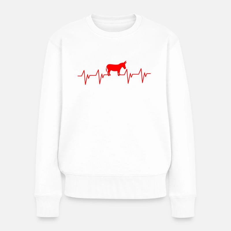 Donkey Esel - Frauen Premium Bio Pullover - Weiß