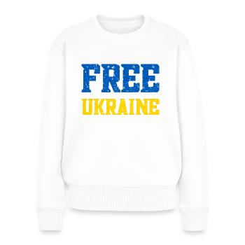 Free Ukraine - Frauen Premium Bio Pullover - Weiß - Vorne - Julia (174cm)