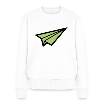 papierflieger 02 - Frauen Premium Bio Pullover - Weiß - Vorne - Julia (174cm)