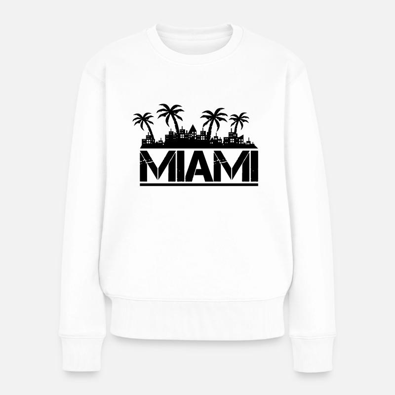 miami - Frauen Premium Bio Pullover - Weiß