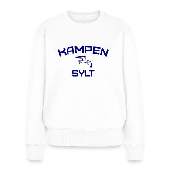 Sylt - Nordsee - Deutschland - Kampen - Insel - Frauen Premium Bio Pullover - Weiß - Vorne - Julia (174cm)