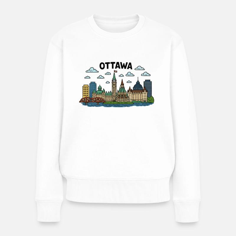 Ville d’Ottawa, Canada - Pull Premium bio Femme - blanc