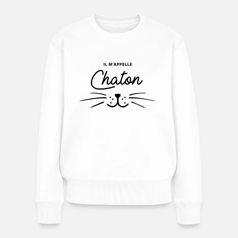 Il m'appelle chaton - Pull Premium bio Femme - blanc