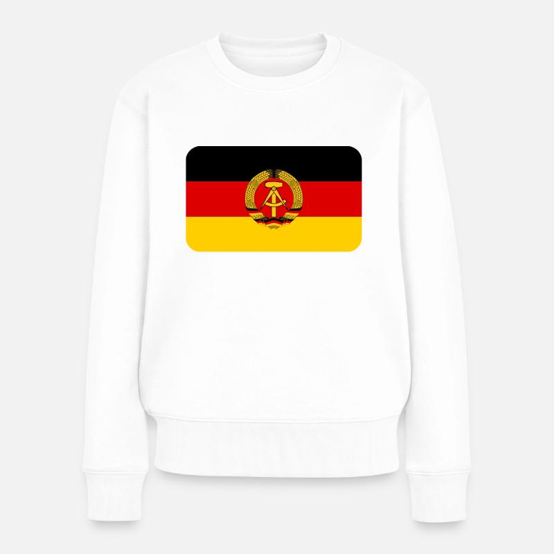 GDR FLAG round corner 400 dpi - Frauen Premium Bio Pullover - Weiß