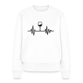 Wein - Frauen Premium Bio Pullover - Weiß - Vorne - Julia (174cm)
