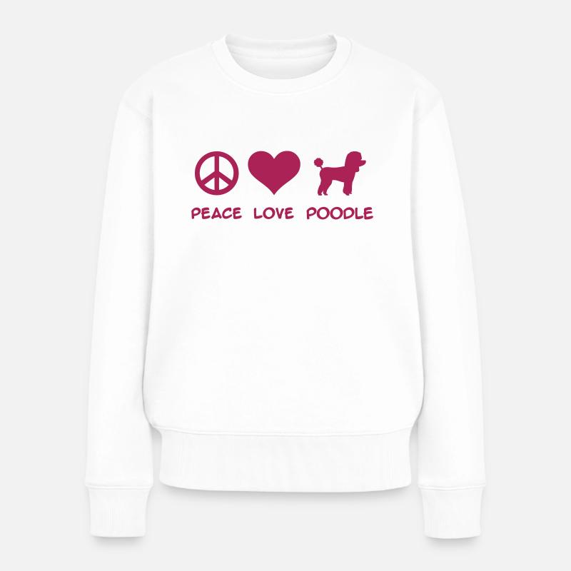 Pudel - Frauen Premium Bio Pullover - Weiß