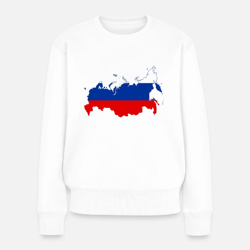 Russland - Frauen Premium Bio Pullover - Weiß