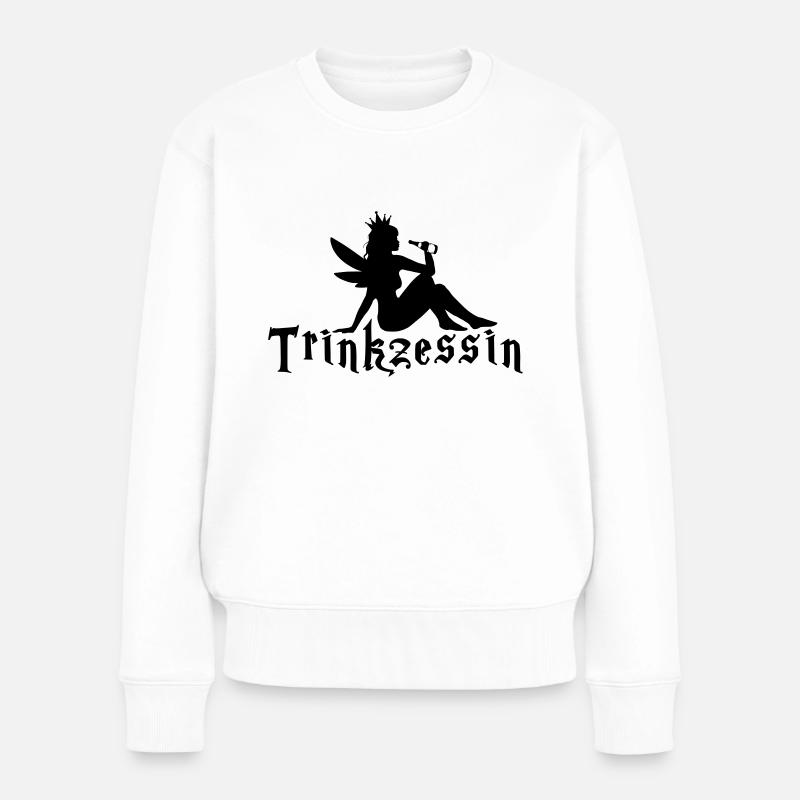 Trinkzessin - Frauen Premium Bio Pullover - Weiß