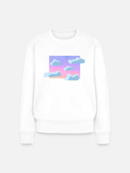 Pastell Wolkenhimmel - Frauen Premium Bio Pullover - Weiß