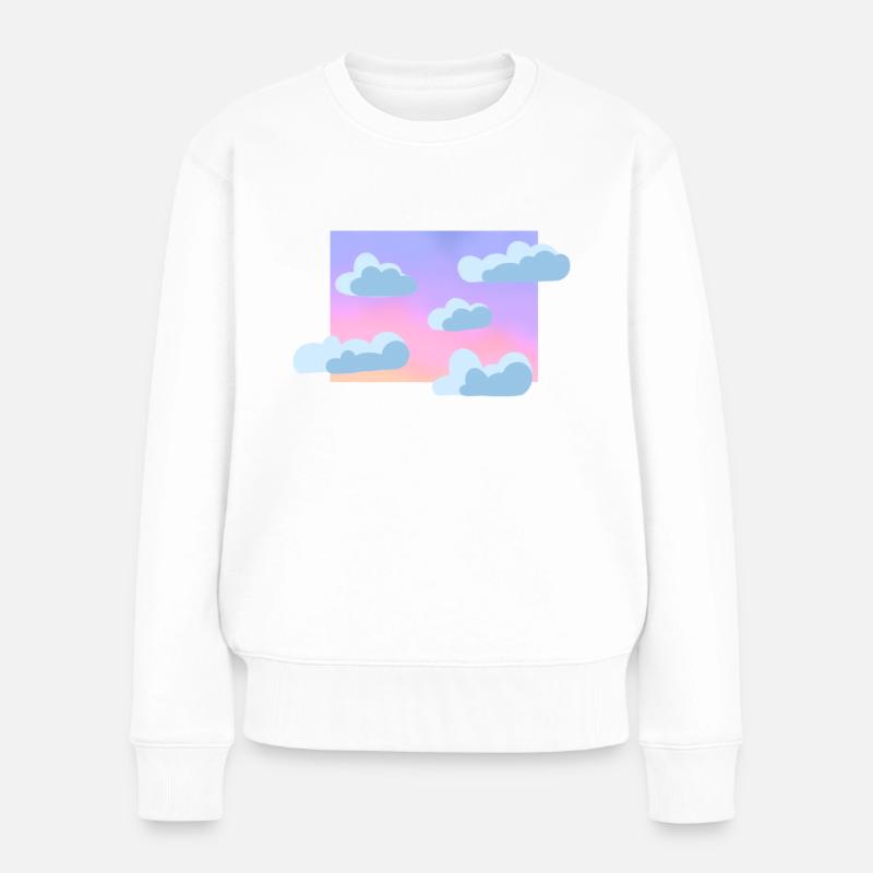 Pastell Wolkenhimmel - Frauen Premium Bio Pullover - Weiß