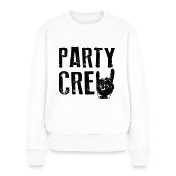 PARTY CREW Musik Festival Feiern - Frauen Premium Bio Pullover - Weiß - Vorne - Julia (174cm)