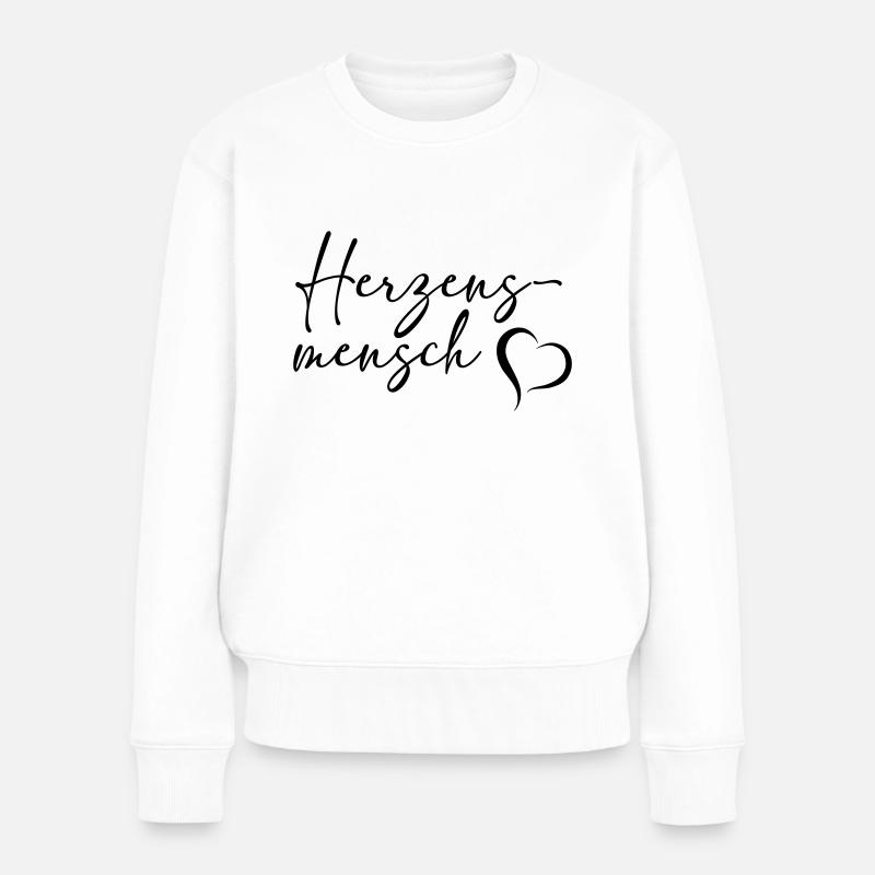 Herzensmensch by csDesign - Frauen Premium Bio Pullover - Weiß