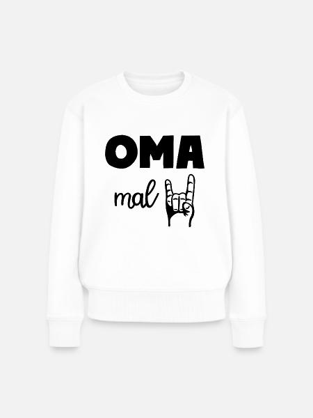 Oma mal Zwei Rock'n' Roll Großmutter - Frauen Premium Bio Pullover - Weiß