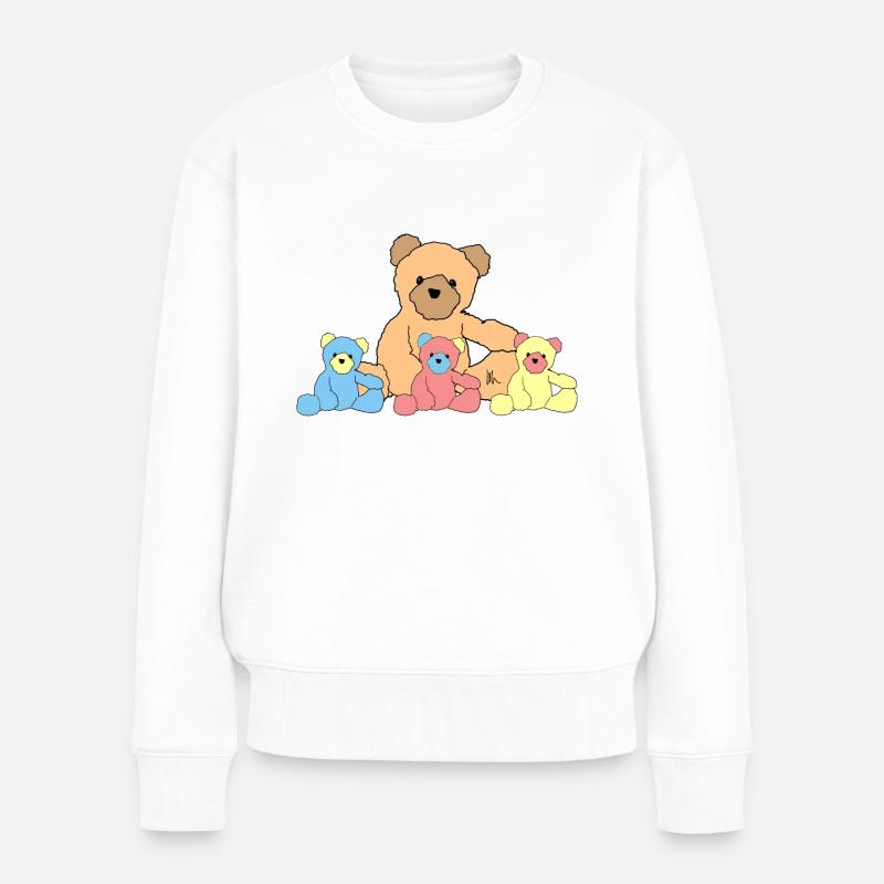 Teddybär teddy - Frauen Premium Bio Pullover - Weiß