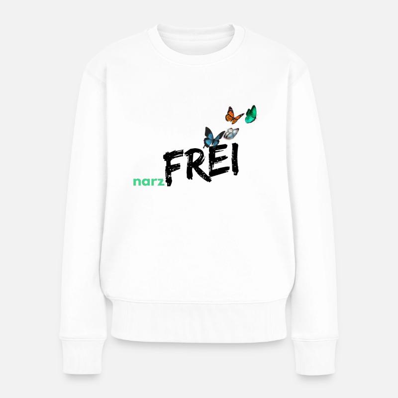 narzfrei schwarz - Frauen Premium Bio Pullover - Weiß