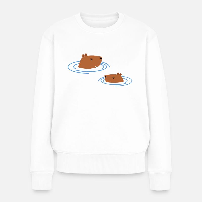 Capybara - Frauen Premium Bio Pullover - Weiß