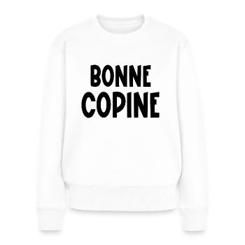 bonne copine - Pull Premium bio Femme - blanc - Devant - Julia (174cm)
