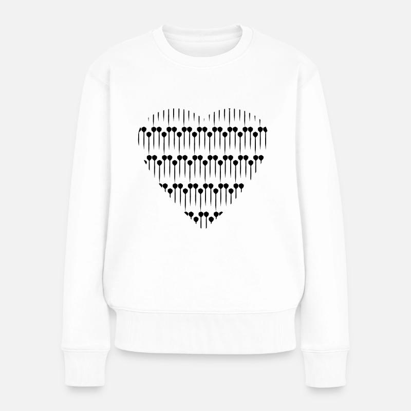 Dartheart - Frauen Premium Bio Pullover - Weiß