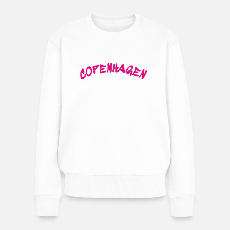 Copenhagen - Kopenhagen - Dänemark - Denmark - Frauen Premium Bio Pullover - Weiß