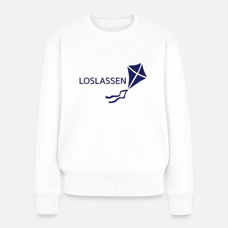 Loslassen in Maritim - Frauen Premium Bio Pullover - Weiß