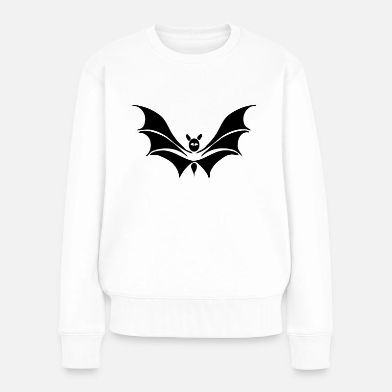 fledermaus - Frauen Premium Bio Pullover - Weiß