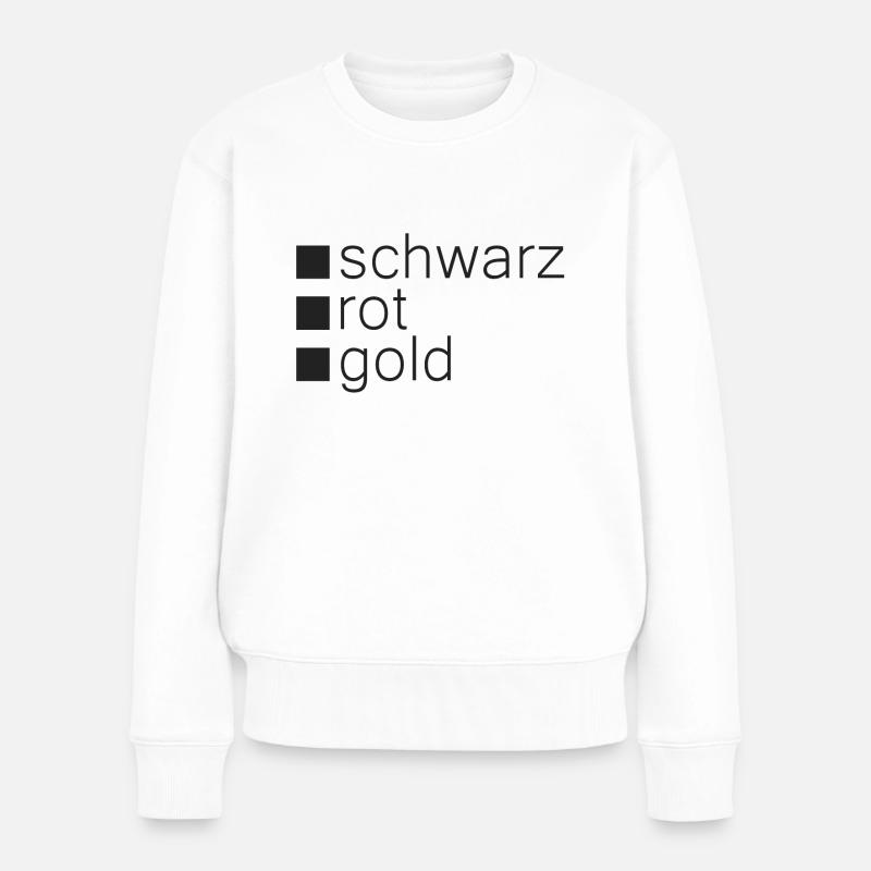 Deutschland Flagge minimalistisch - Frauen Premium Bio Pullover - Weiß